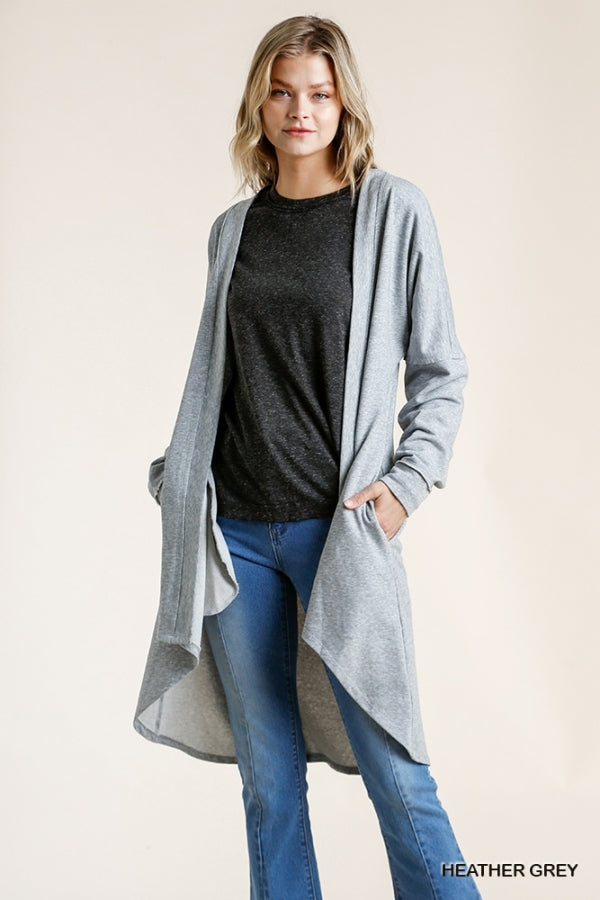 Umgee French Terry Grey Cardigan (Women)