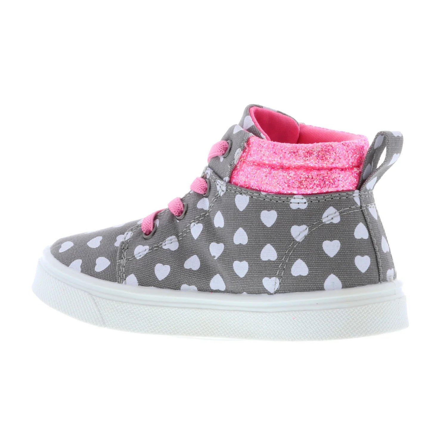 Oomphies Girls' (Sizes 5-12) Sam Sneaker - Grey Hearts