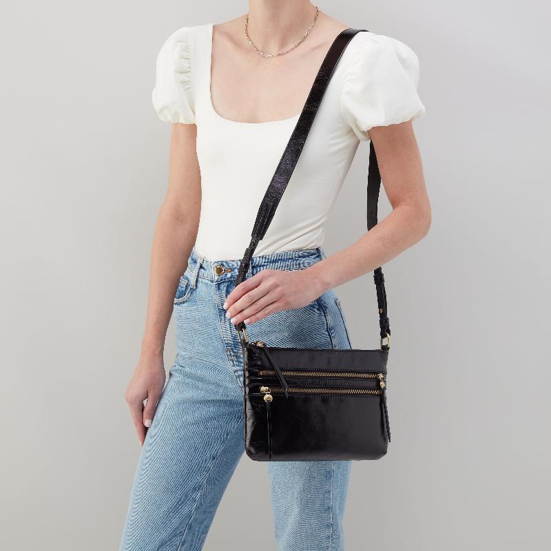 Hobo Billie Black Leather Crossbody (Women)