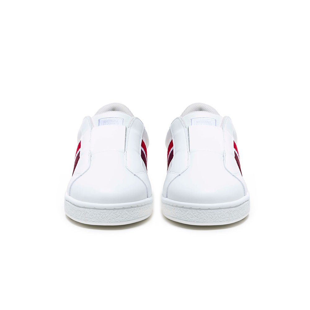 Women's Bishop White Red Black Leather Sneakers 91742-019