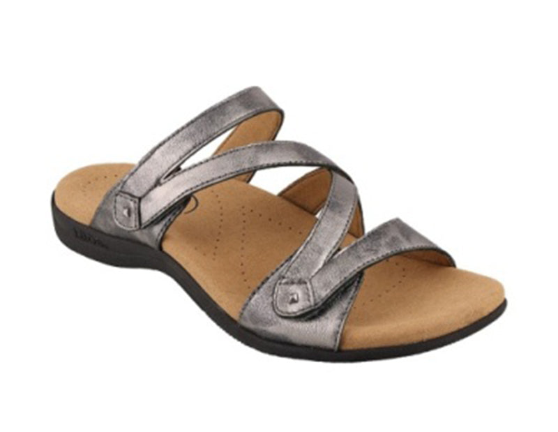 Taos Double U Pewter Leather Sandal (Women)