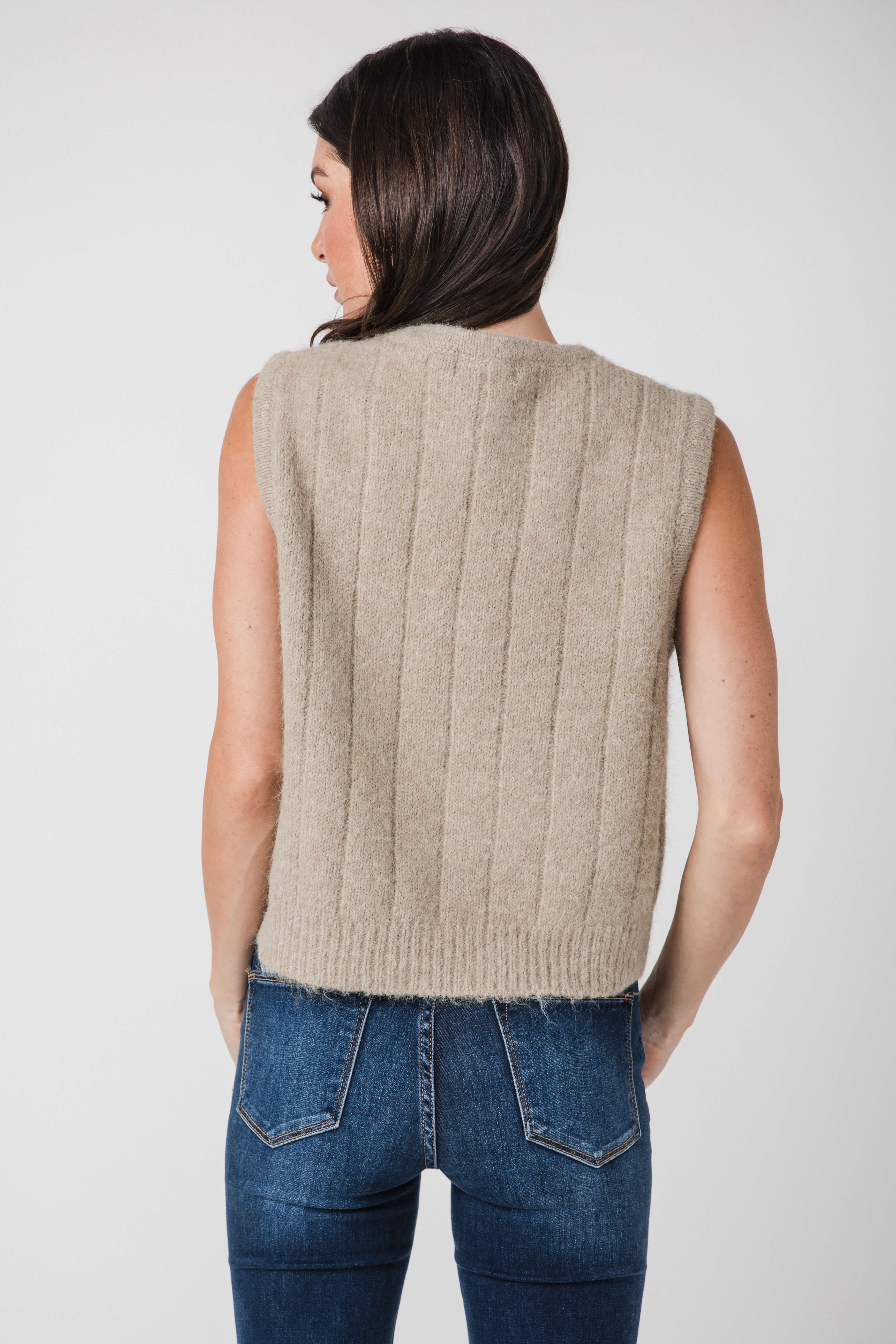 By Together Cableknit Button Up Vest