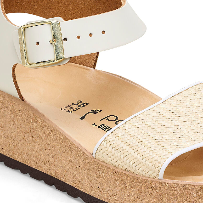 Papillio by Birkenstock Women's Glenda Sandal - Natural White/Raffia/Leather