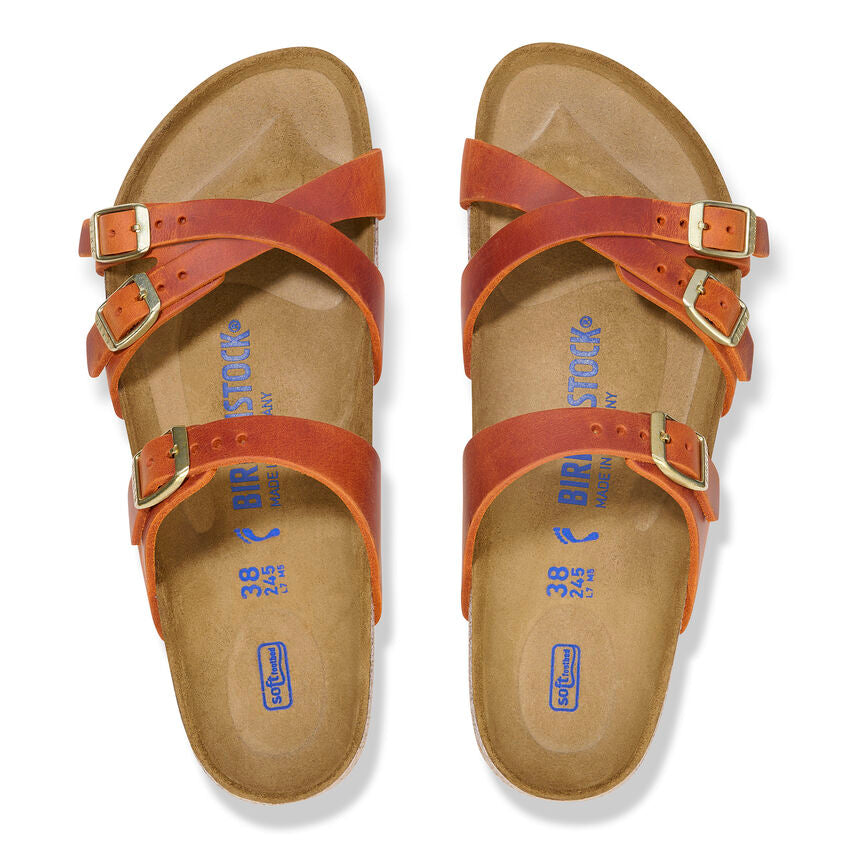 Birkenstock Women's Franca Sandals - Burnt Orange Oiled Leather