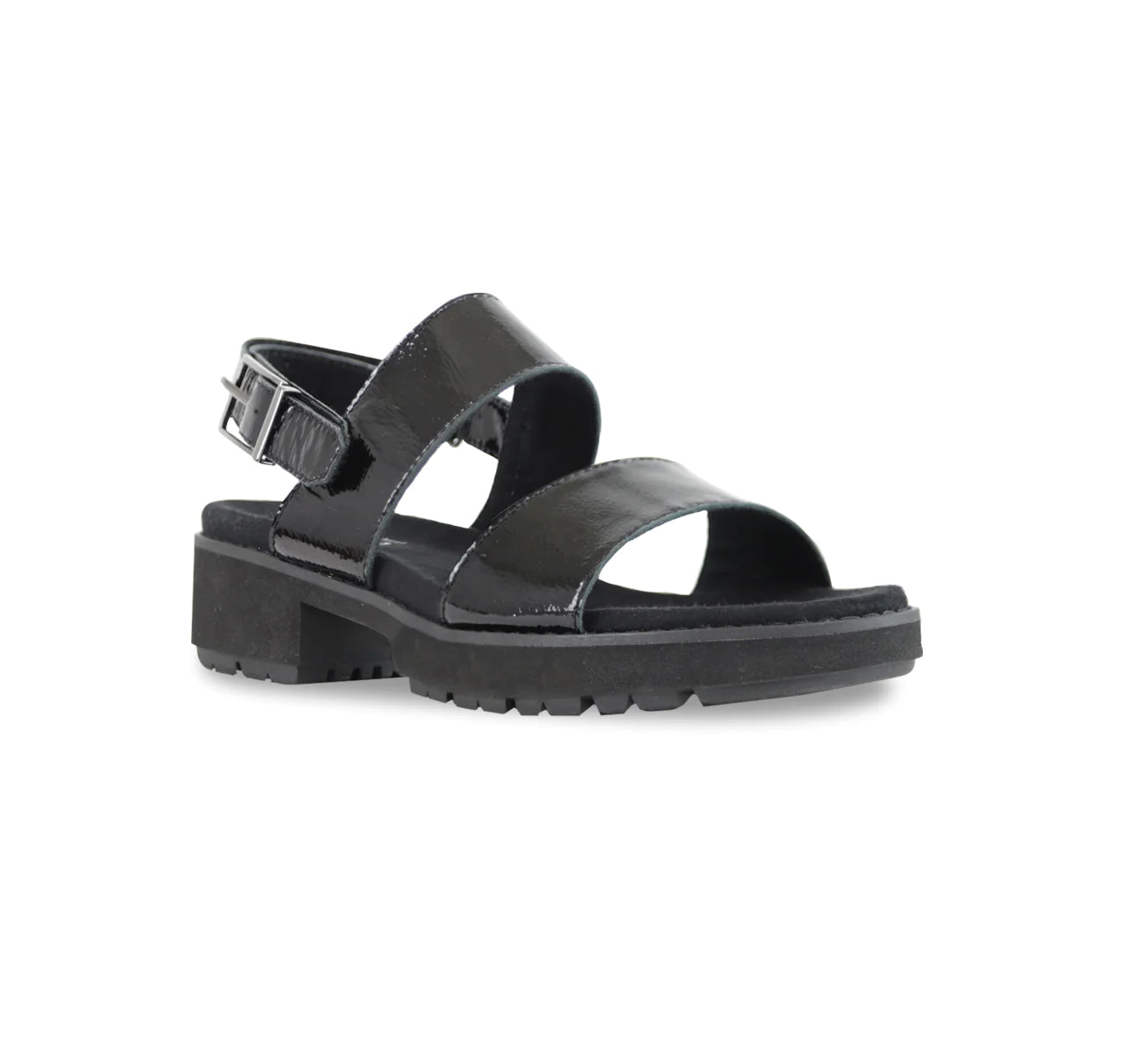 Women's Munro Teagan Patent Leather Sandals - Black Crinkle