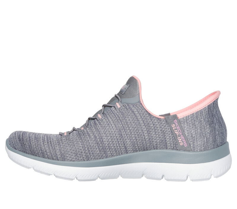 Skechers Women's Summits Slip Ins (Hands Free) Everyday Set Sneaker - Gray/Coral