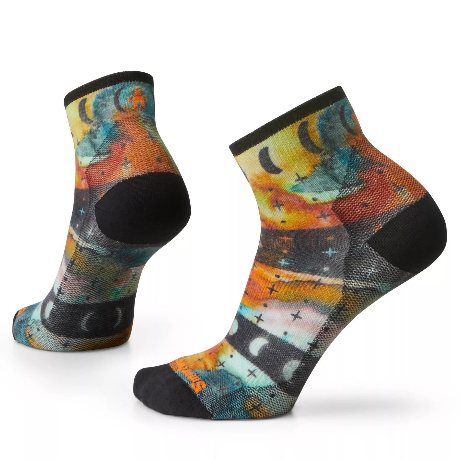 Smartwool Women's Bike Zero Cushion Celestial Print Ankle Socks - Multi Color