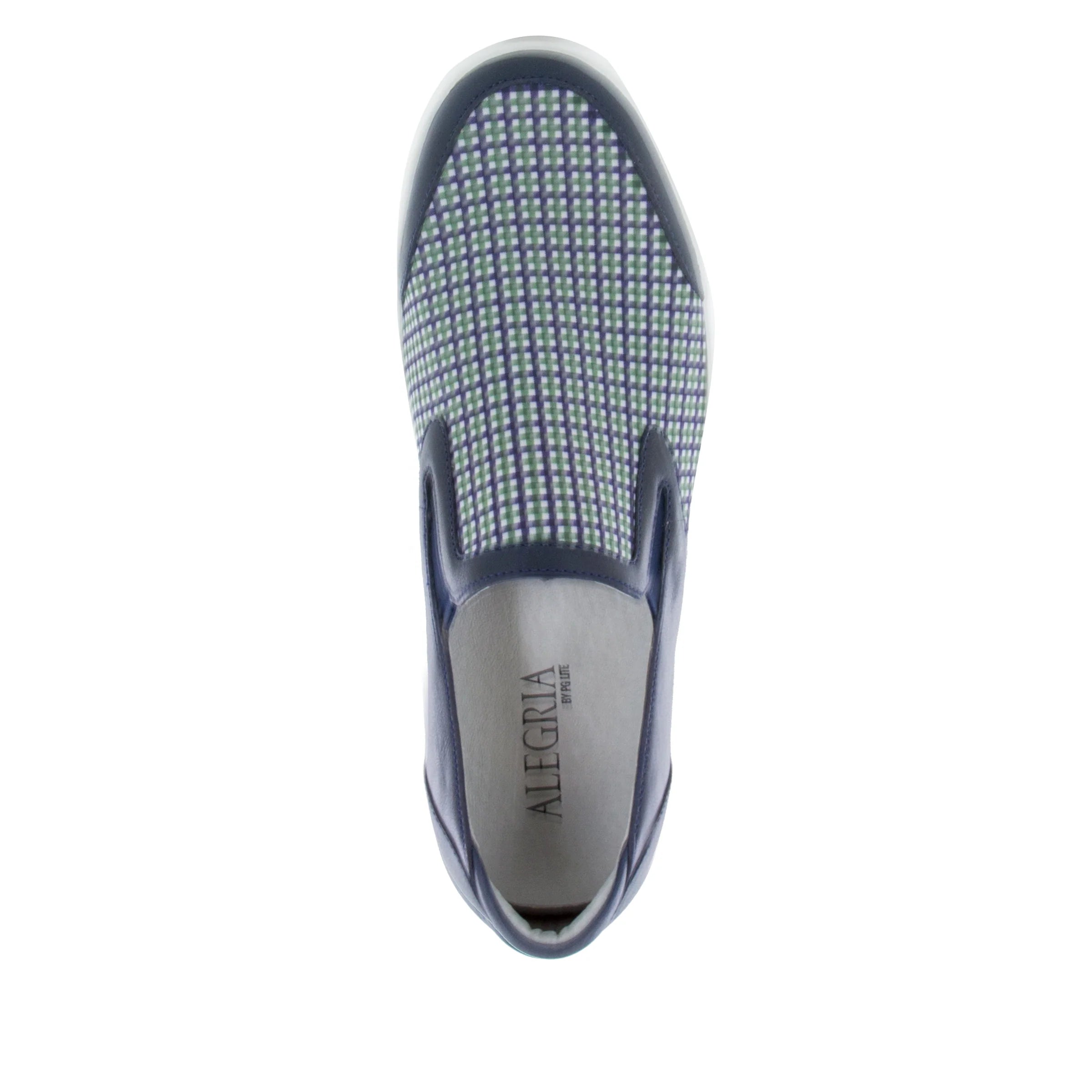 Alegria Men's Bender Slip On - Navy Plaid