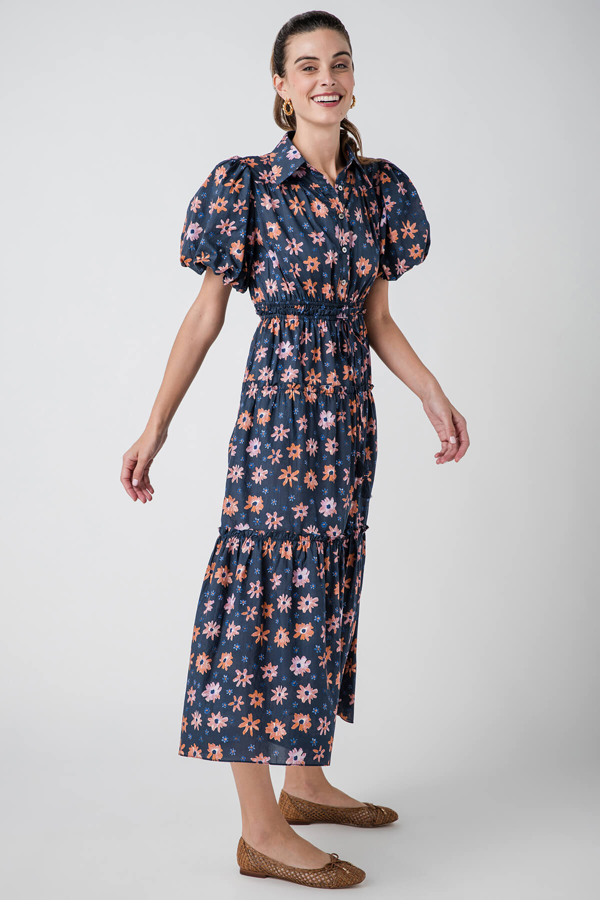 Pinch Floral Print Tiered Maxi Dress