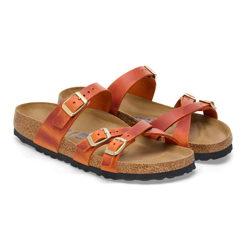 Birkenstock Women's Franca Sandals - Burnt Orange Oiled Leather