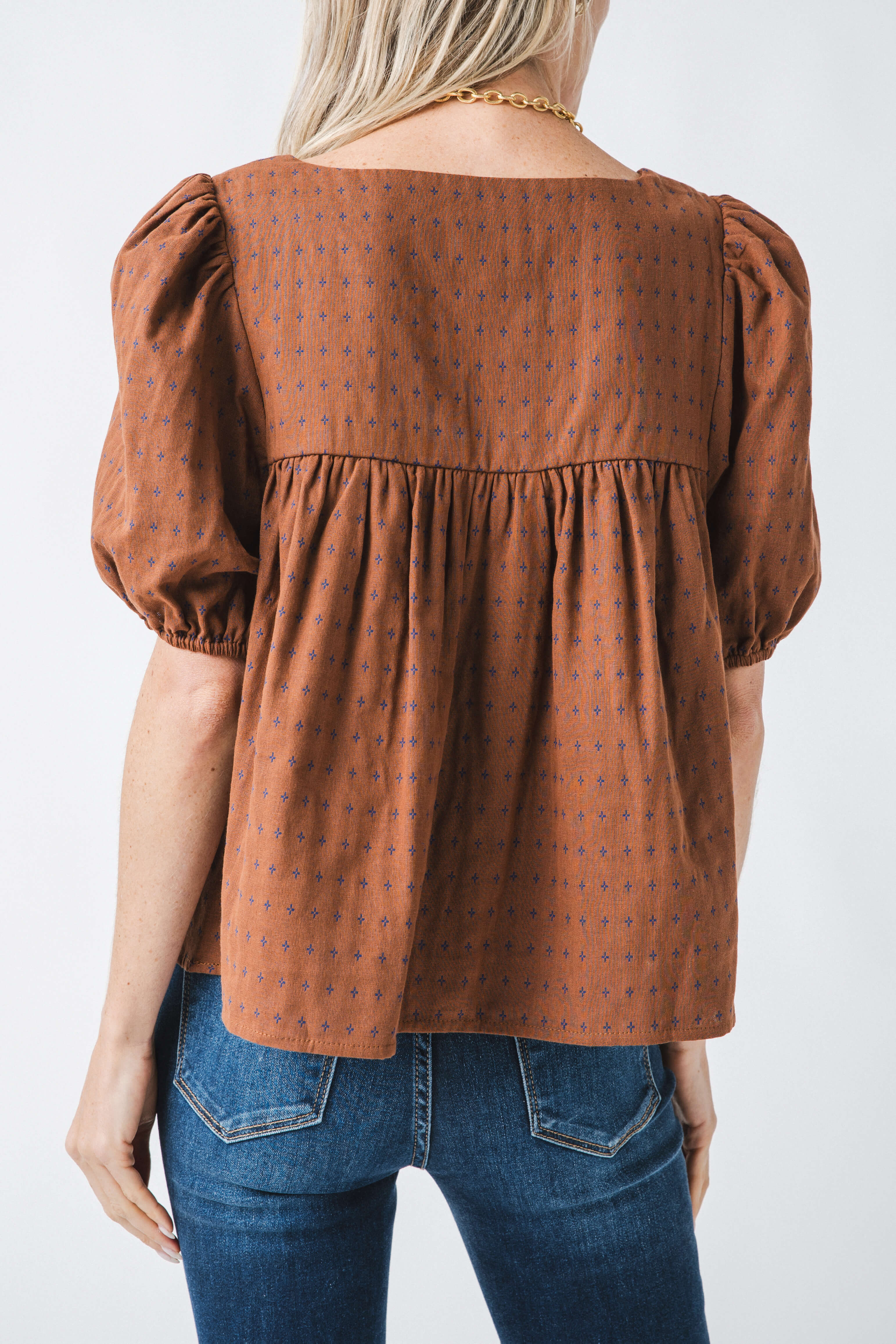 Things Between Puff Sleeve Squareneck Top