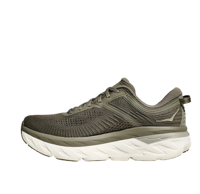 HOKA Men's Bondi 7 Sneaker - Olive Haze/White