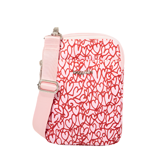 Baggallini Women's Modern Take Two RFID Crossbody Bag - Heart Print