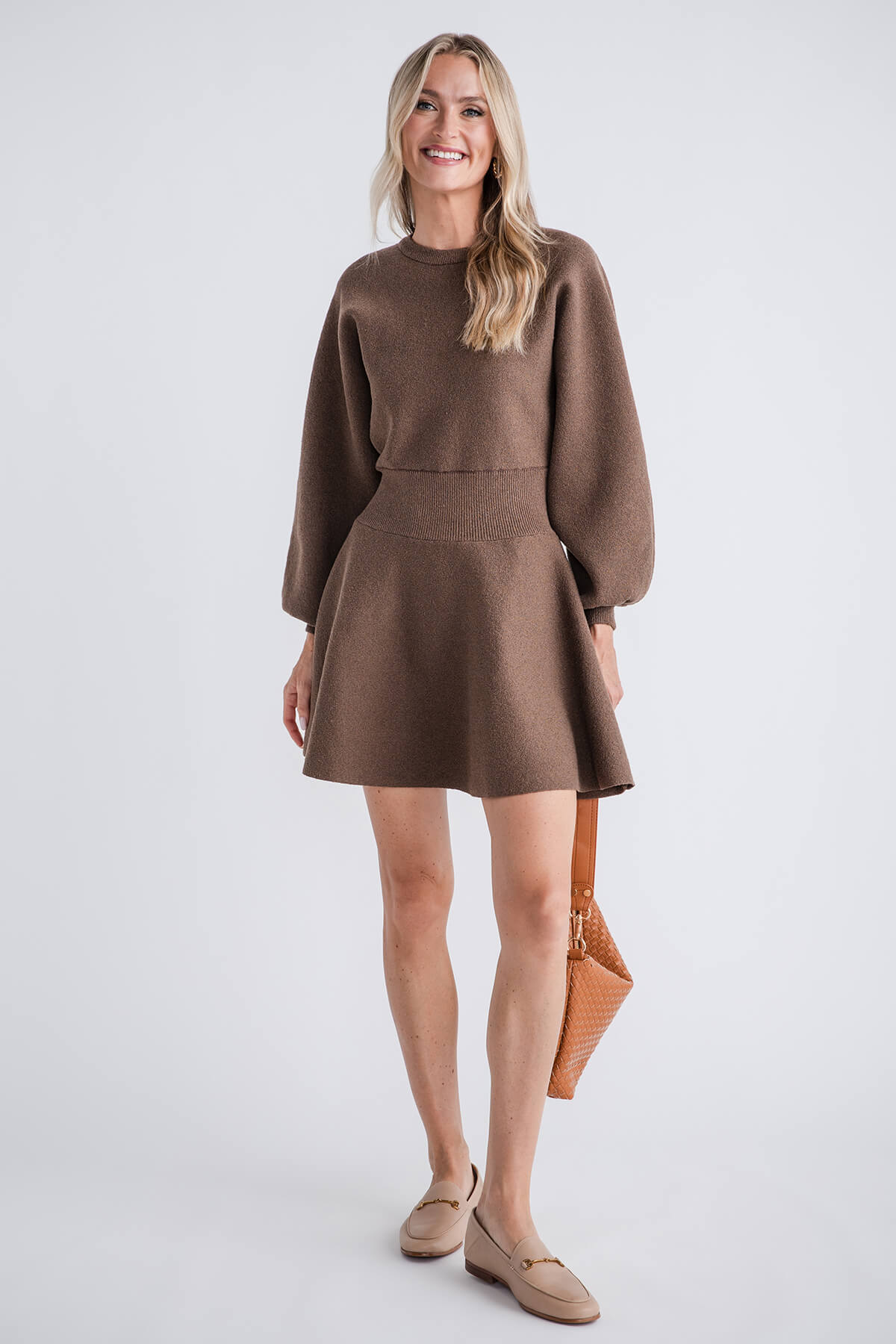 Miou Muse Balloon Sleeve Sweater Dress