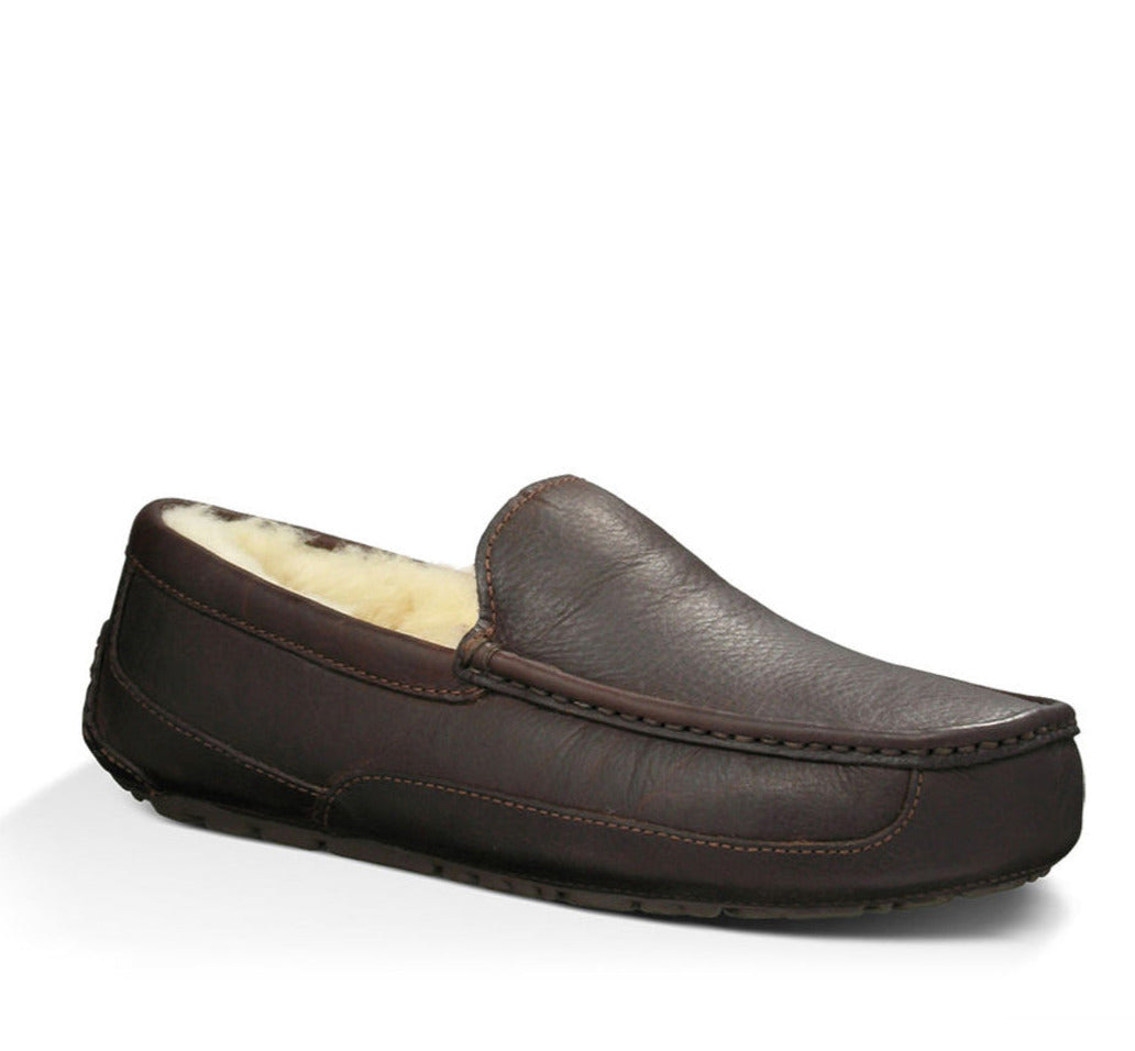 UGG Men's Ascot Leather Slipper - Dark Spice