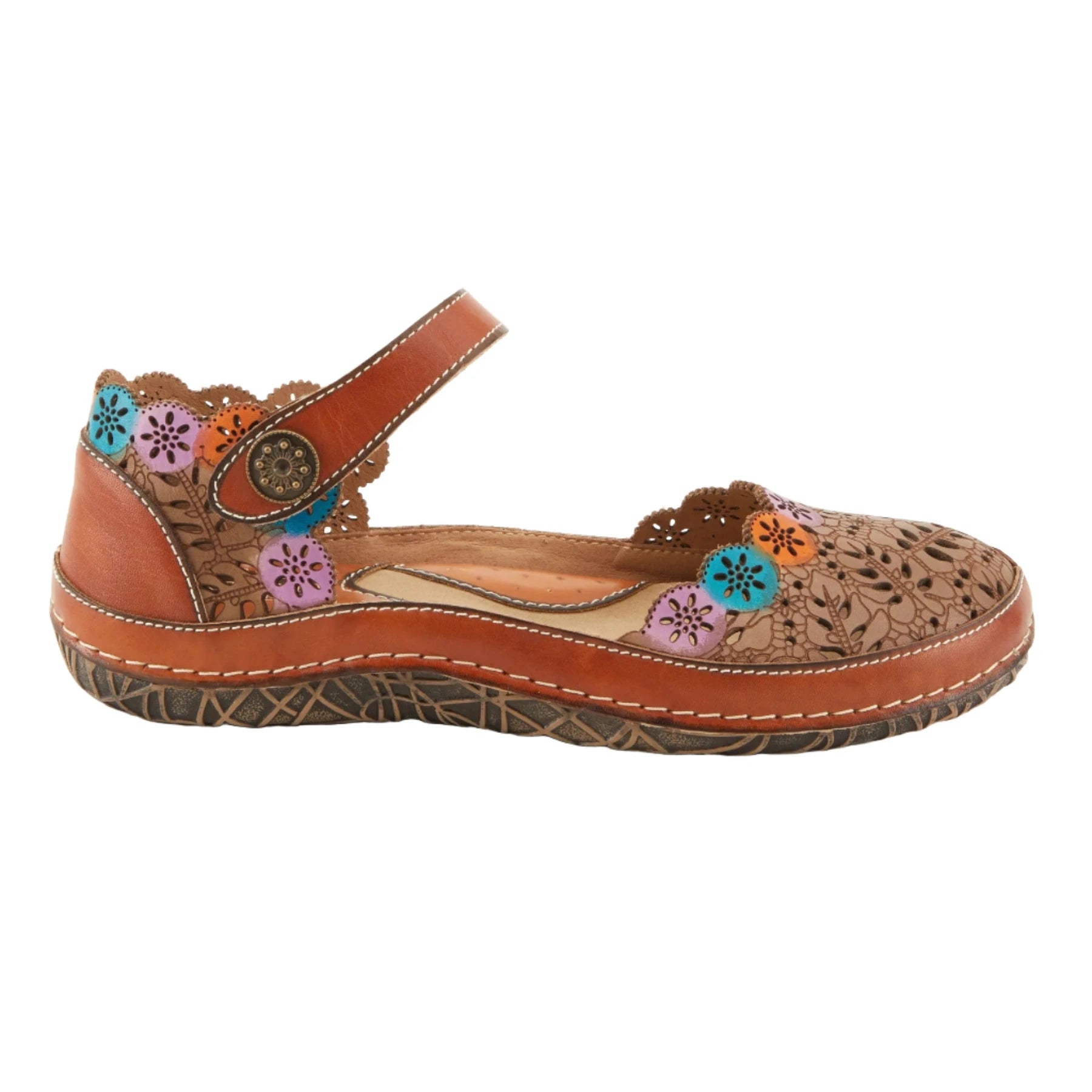 L'Artiste by Spring Step Women's Kysandra-Fleur Mary Janes - Tan Multi