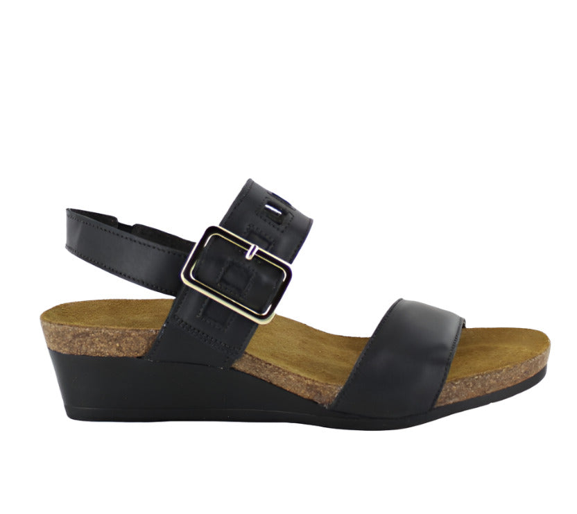 Naot Women's Dynasty Sandal - Black Matte Leather