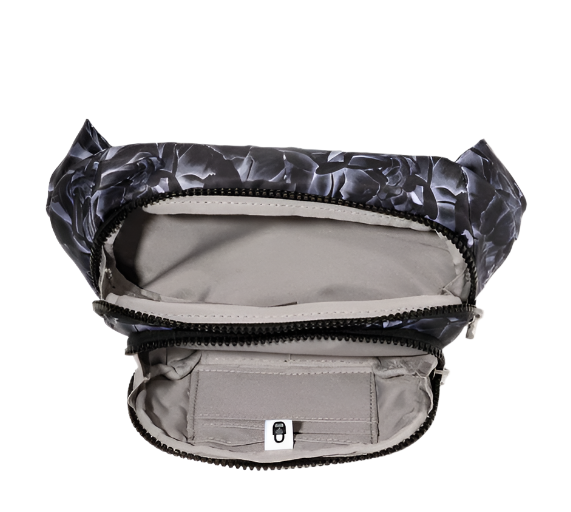 Baggalini Women's On The Go Belt Bag - Black Divine Rose