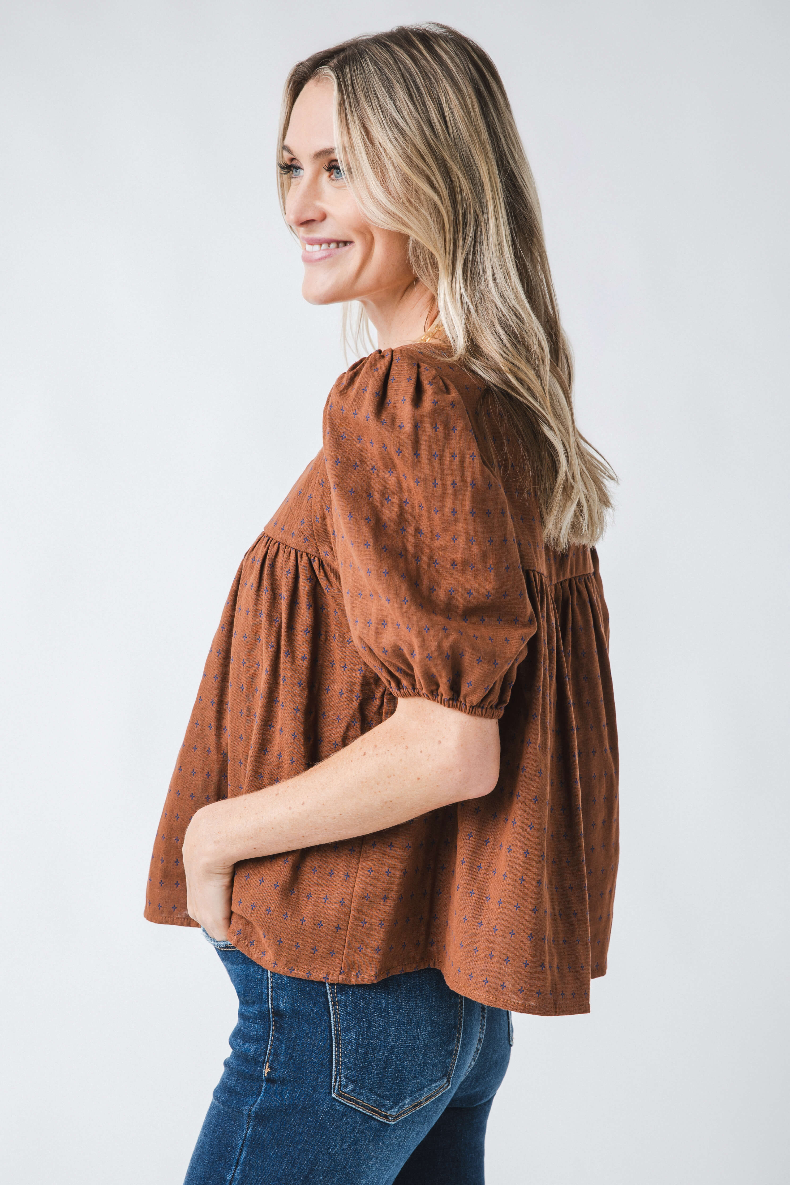 Things Between Puff Sleeve Squareneck Top