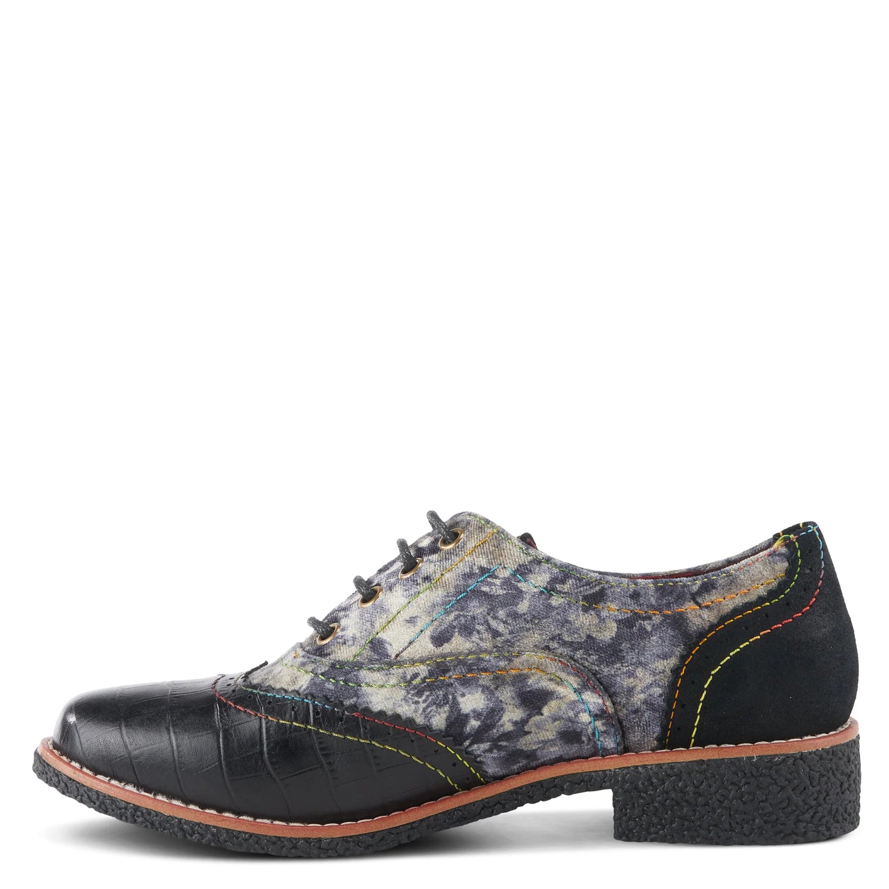 L'Artiste by Spring Step Women's Muggiasti-Viv Oxford Loafer - Black Multi