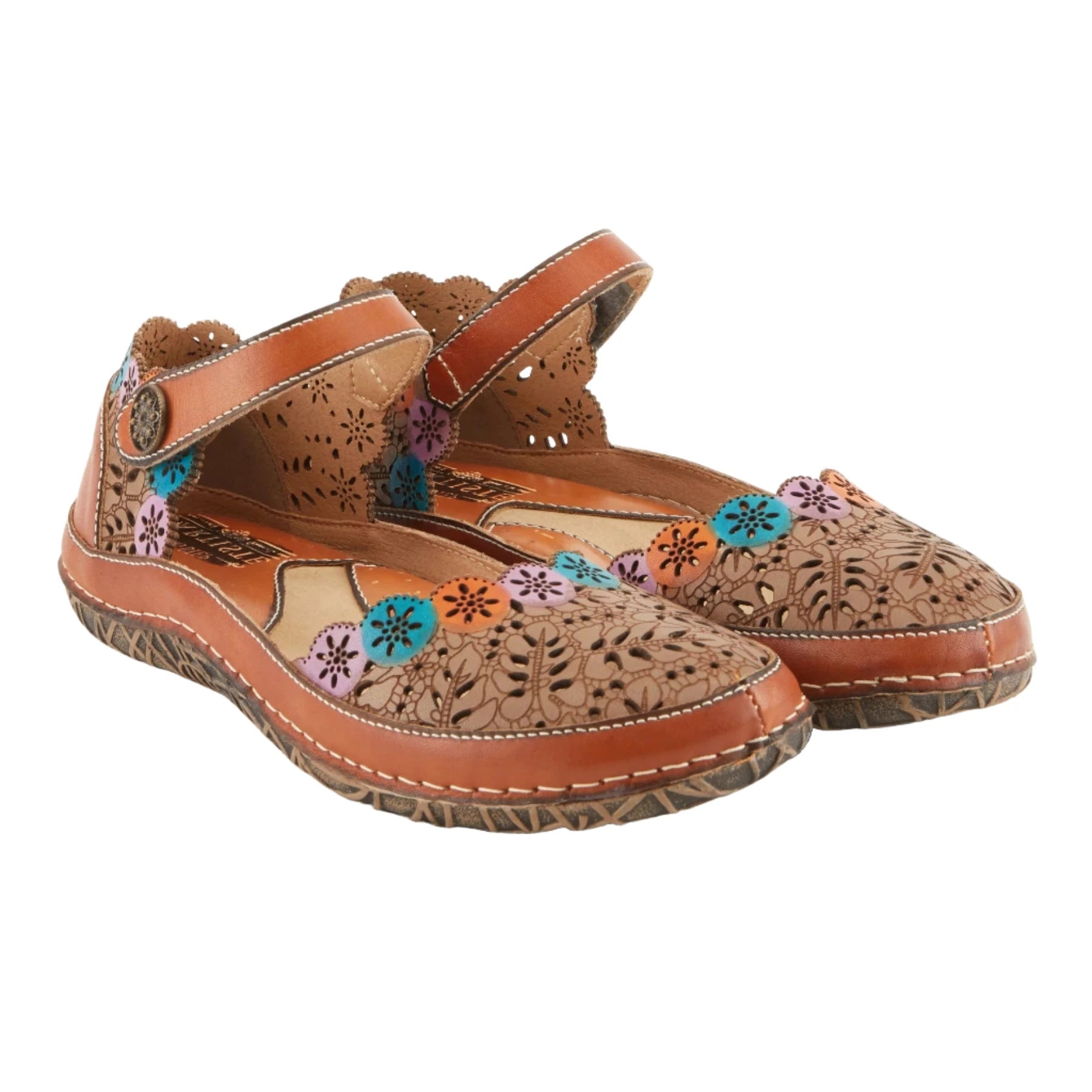 L'Artiste by Spring Step Women's Kysandra-Fleur Mary Janes - Tan Multi