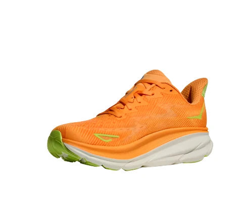 HOKA Men's Clifton 9 Sneaker - Solar Flare/Lettuce