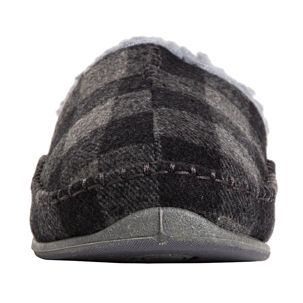 Deer Stags Men's Nordic Plaid Slipper - Grey/Black