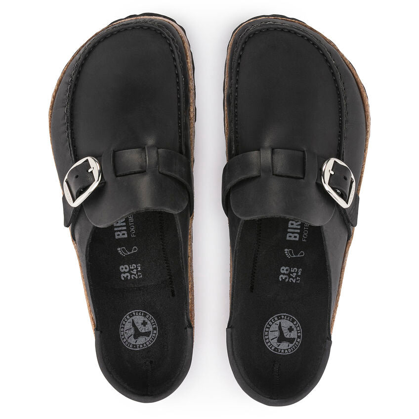 Birkenstock Women's Buckley Oiled Leather Clog - Black