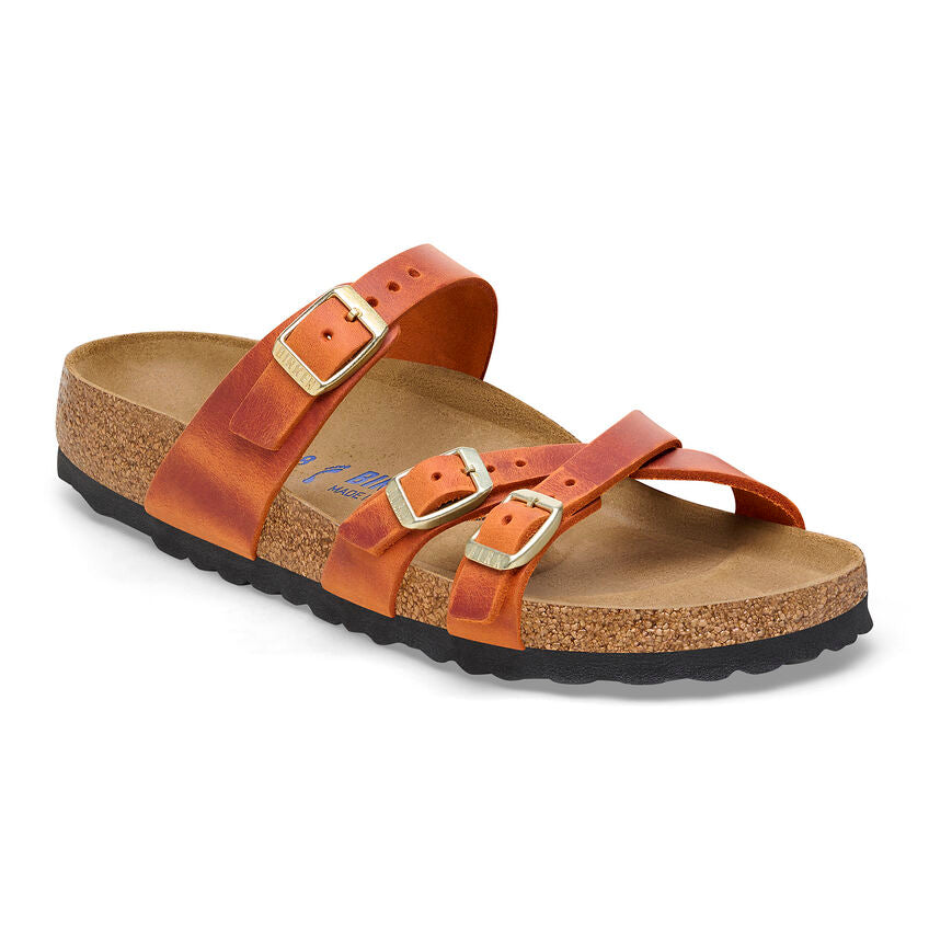 Birkenstock Women's Franca Sandals - Burnt Orange Oiled Leather