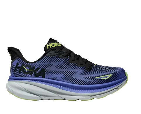 HOKA Women's Clifton 9 Sneaker - Black/Stellar Blue