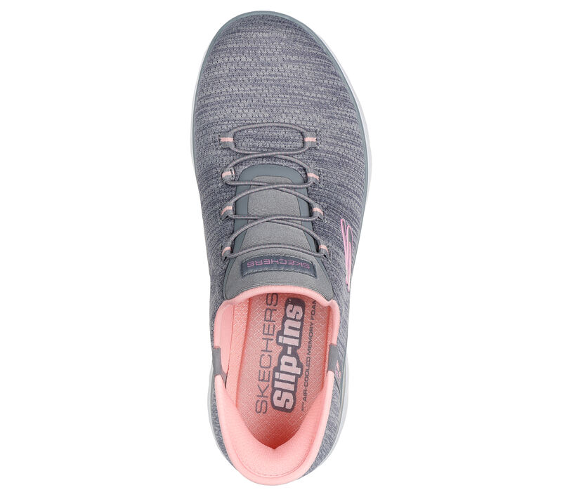 Skechers Women's Summits Slip Ins (Hands Free) Everyday Set Sneaker - Gray/Coral