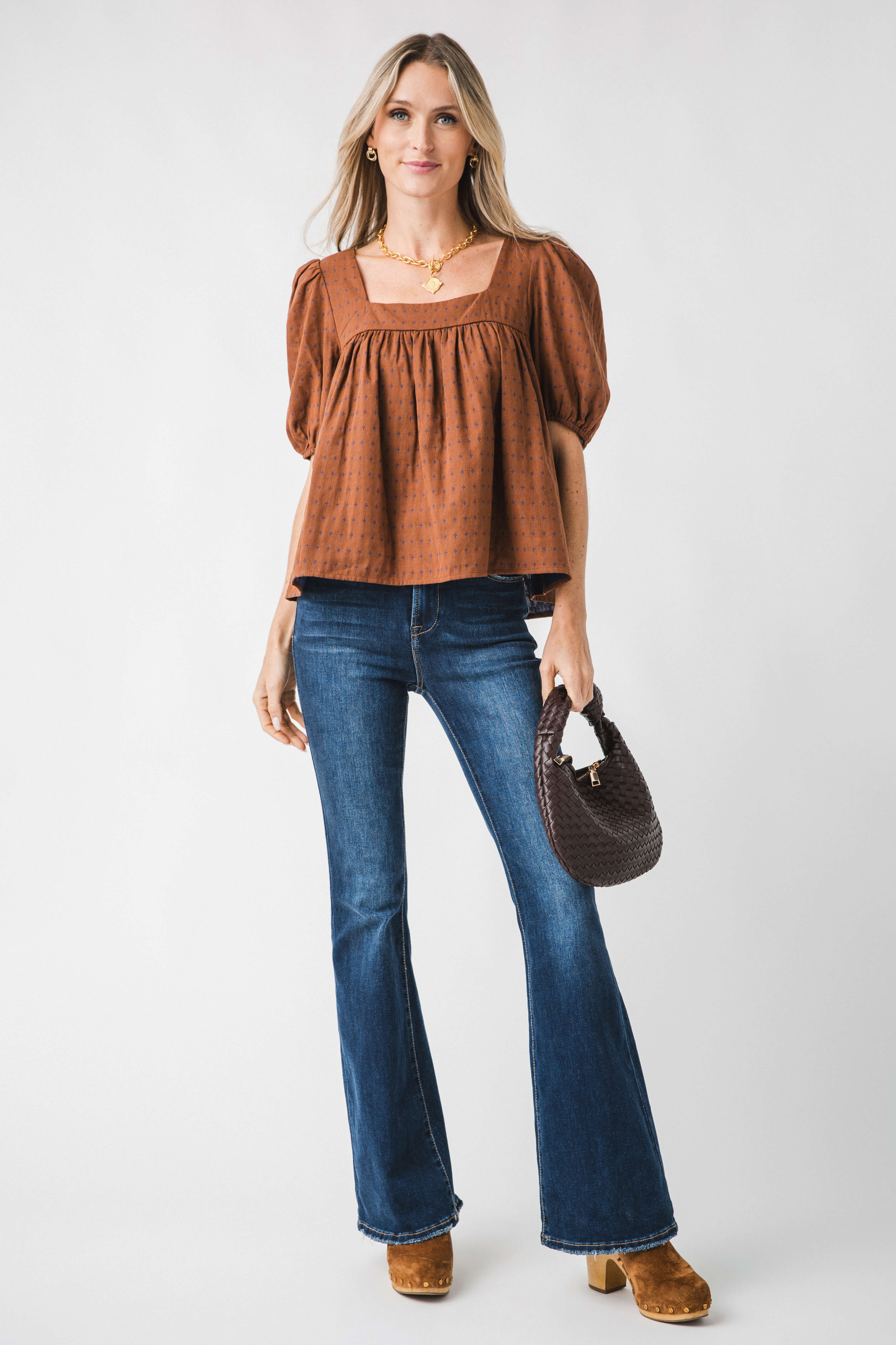 Things Between Puff Sleeve Squareneck Top