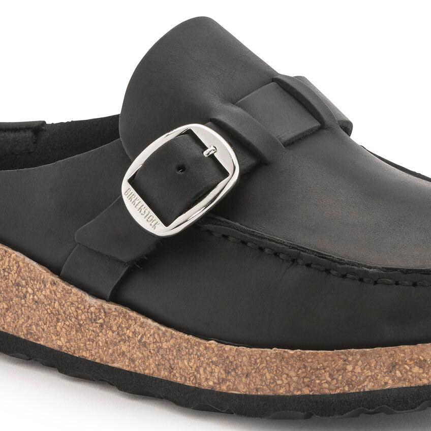 Birkenstock Women's Buckley Oiled Leather Clog - Black