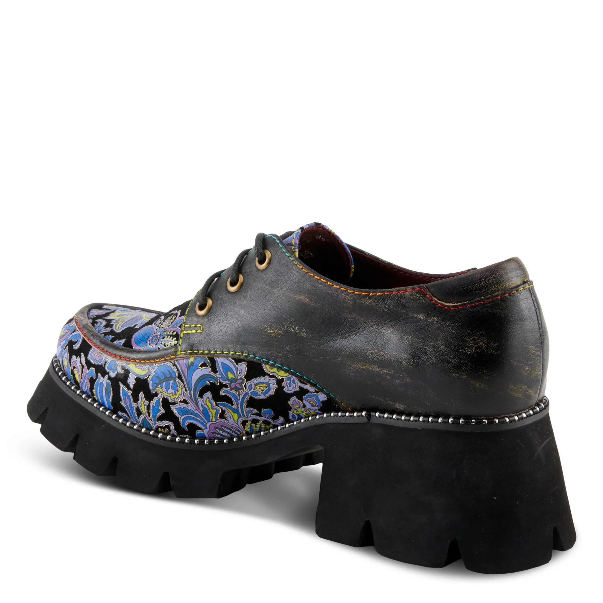 L'Artiste by Spring Step Women's Lugged Heeled Loafer - Blue Multi