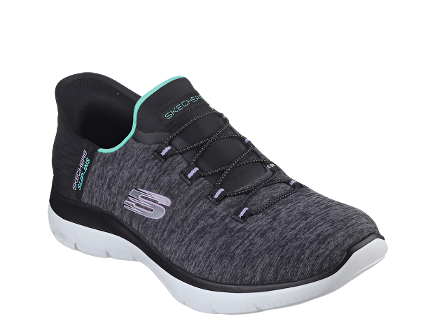 Skechers Women's Slip-Ins (Hands Free) Summits Dazzling Haze Sneaker - Black/Turquoise