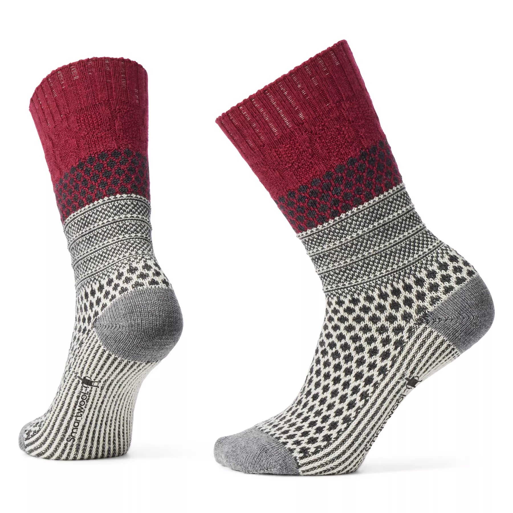 Smartwool Unisex Everyday Popcorn Cable Full Cushion Crew Socks - Tibetan Red