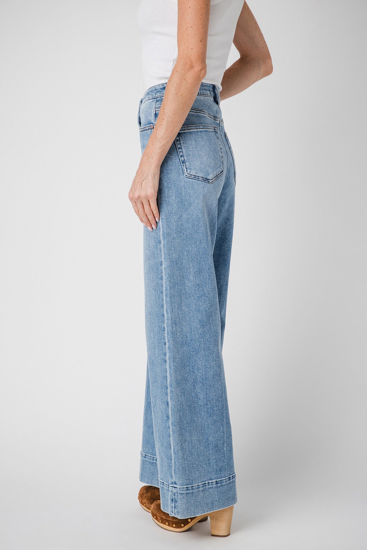 Risen Jay Wide Leg Wide Hem Trouser Jeans