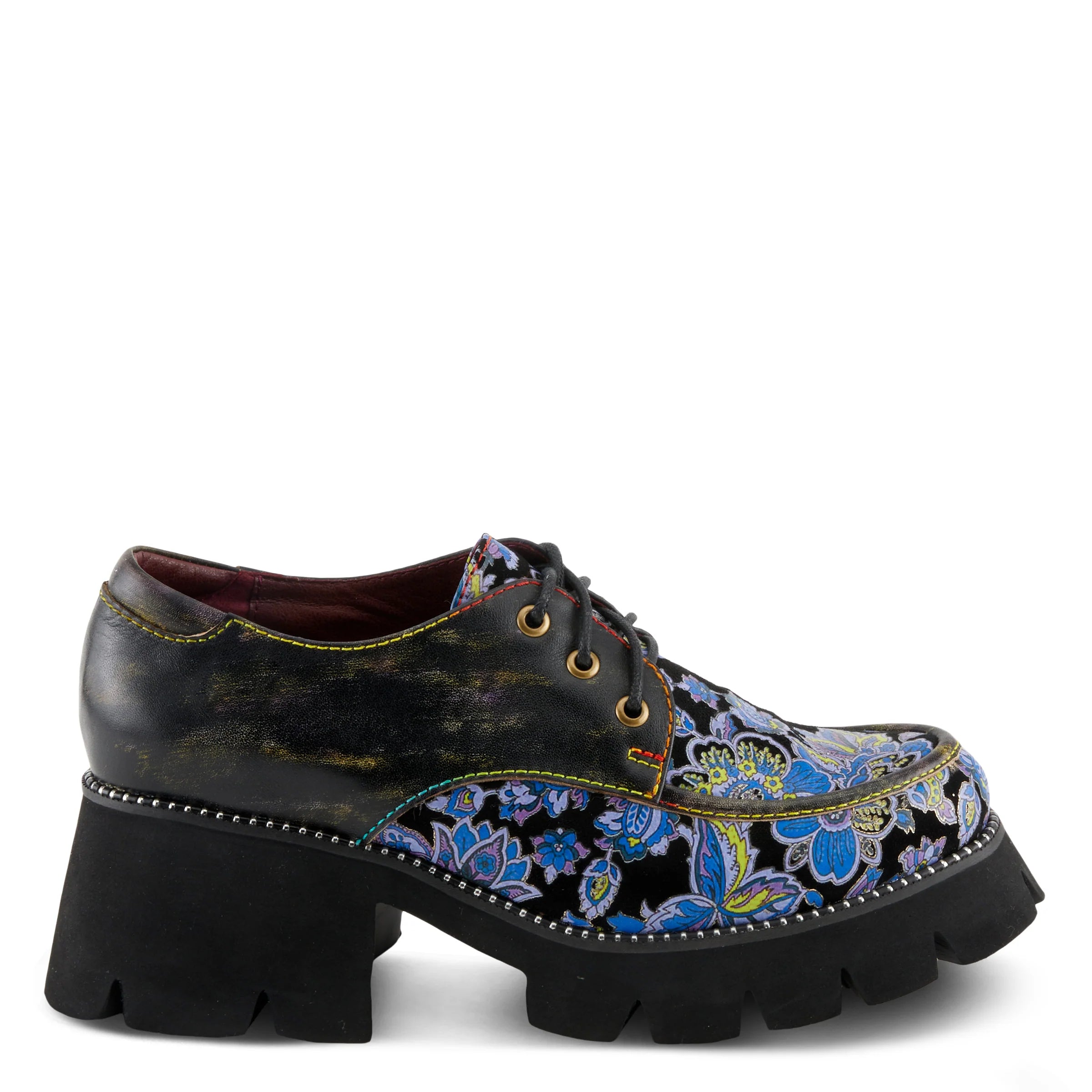 L'Artiste by Spring Step Women's Lugged Heeled Loafer - Blue Multi