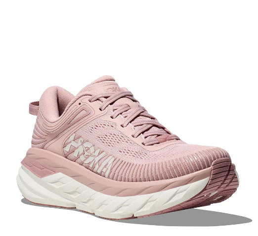 HOKA Women's Bondi 7 Sneaker - Peach Whip/White