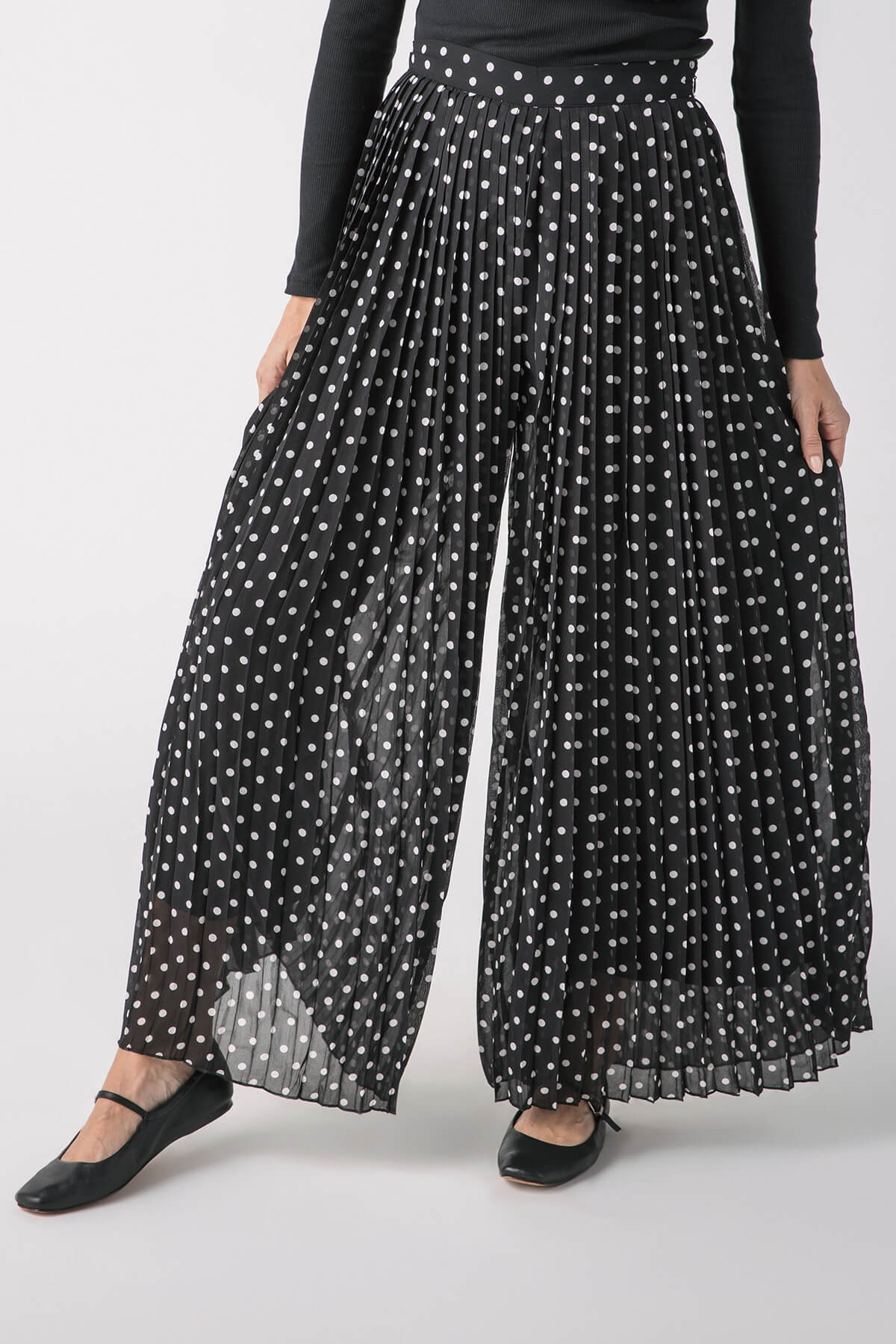 By Together Pleated Polka Dot Pants