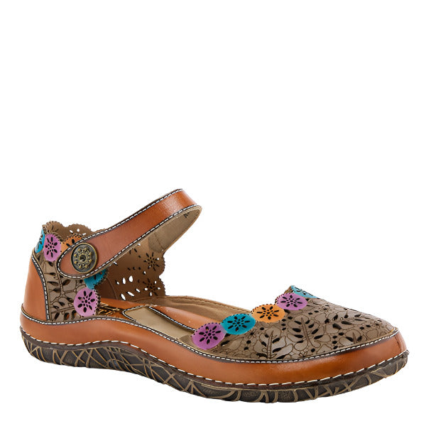 L'Artiste by Spring Step Women's Kysandra-Fleur Mary Janes - Tan Multi